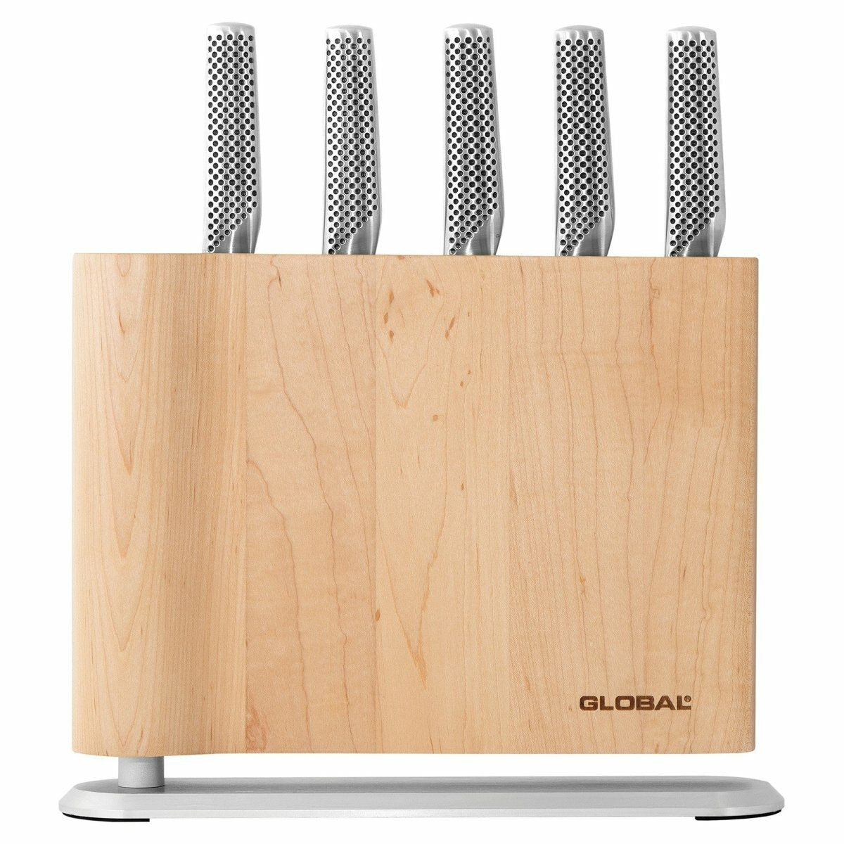 Global Uku 6 Piece Maple Knife Block Set